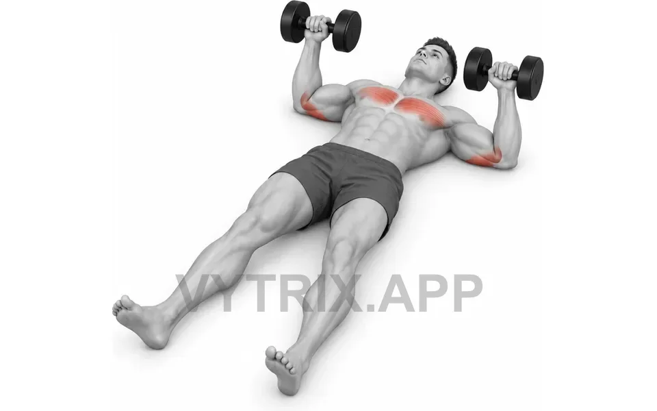 Uitvoering van Alternating Floor Press (Dumbbell)