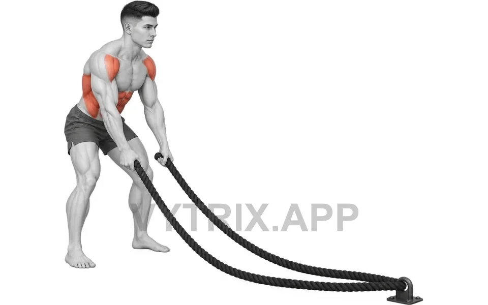 Uitvoering van Double Slam (Battle Ropes)