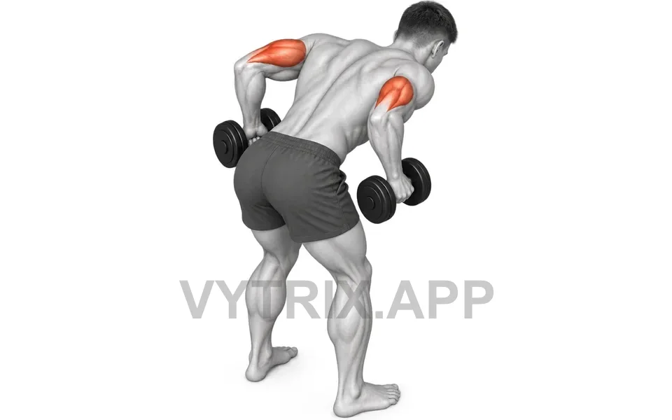 Uitvoering van Bilateral Triceps Kickback (Dumbbell)