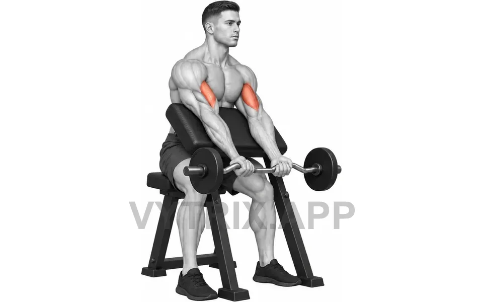 Uitvoering van Close Grip Preacher Curl (EZ Bar)