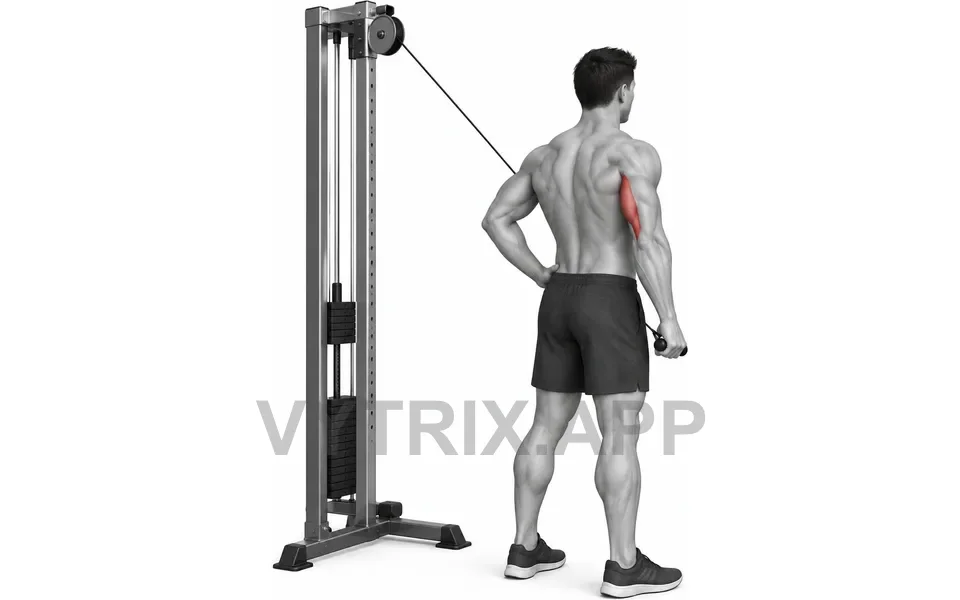 Uitvoering van Cross Body Cable Tricep Extension