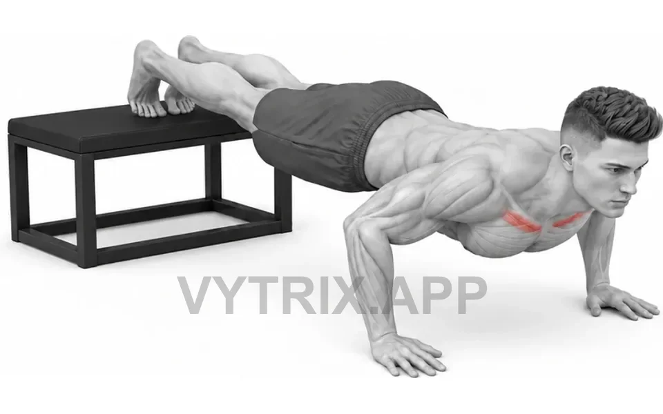 Uitvoering van Decline Push-Up
