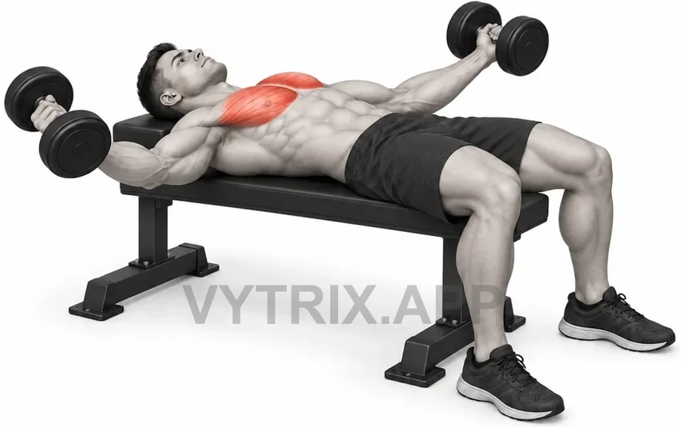 Uitvoering van Dumbbell Flyes