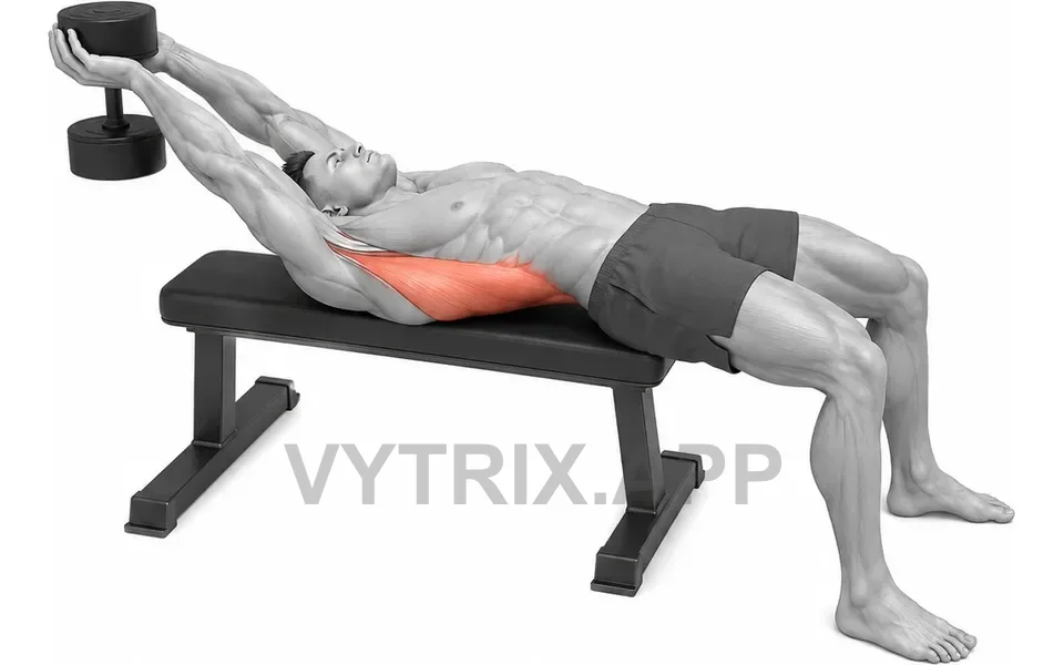 Uitvoering van Dumbbell Pullover (Back Focus)