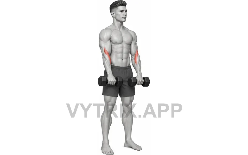 Uitvoering van Reverse Curl (Dumbbell)