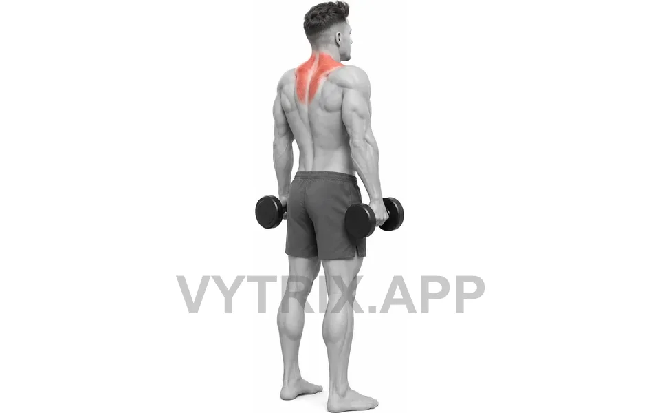 Uitvoering van Dumbbell Shrug