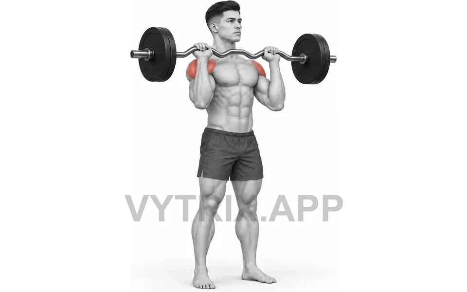 Uitvoering van Overhead Press (EZ Bar)