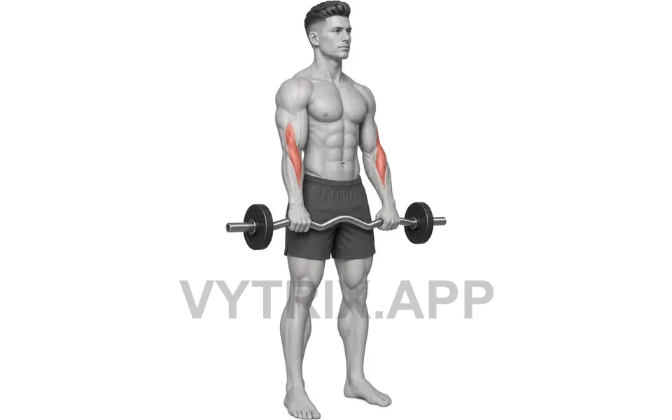 Uitvoering van Reverse Curl (EZ Bar)