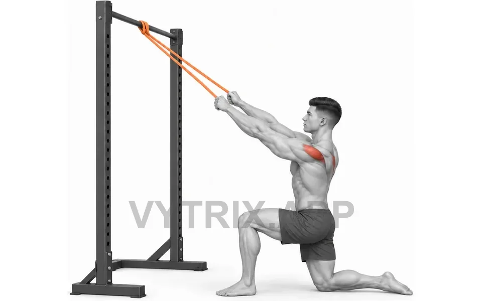 Uitvoering van Half Kneeling Face Pull (Resistance Band)