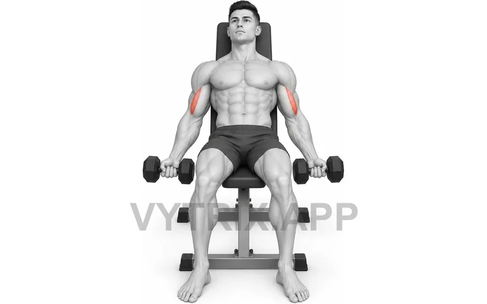 Uitvoering van Incline Alternating Curl (Dumbbell)