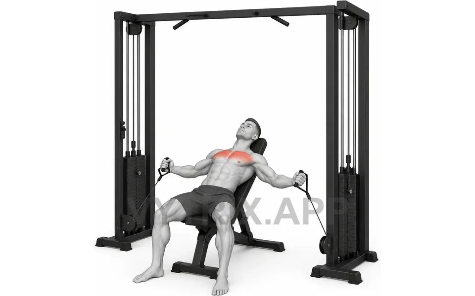 Uitvoering van Incline Chest Fly (Cable)