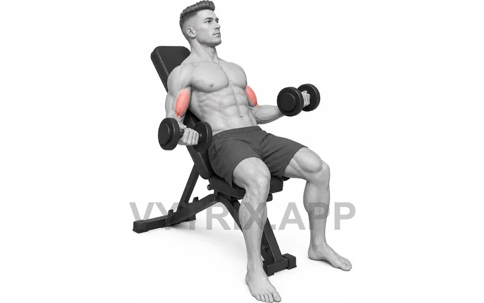 Uitvoering van Incline Dumbbell Curl