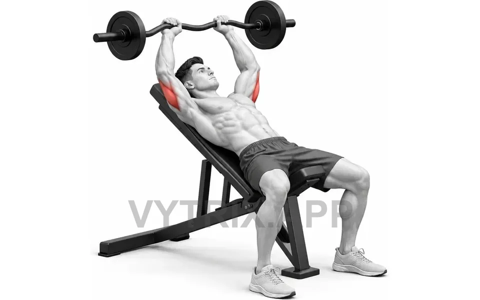Uitvoering van Incline Skull Crusher