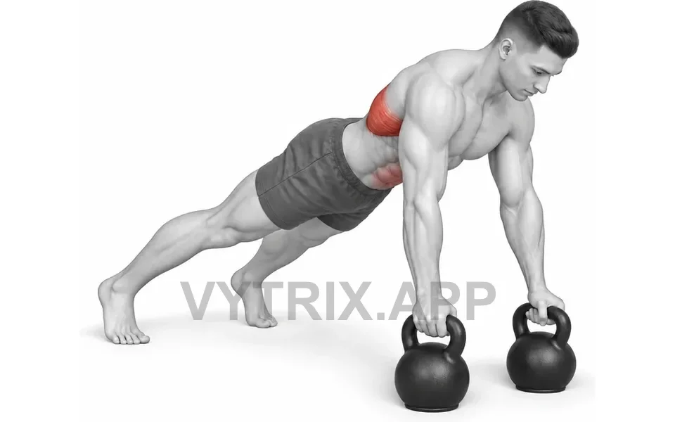 Uitvoering van Renegade Row (Kettlebell)