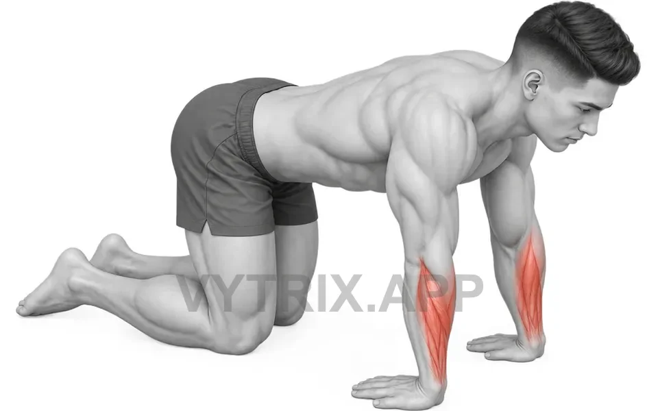 Uitvoering van Kneeling Wrist Flexor Stretch (Bodyweight)