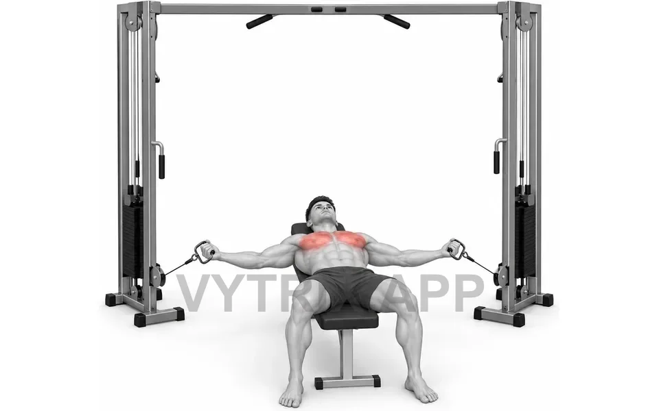 Uitvoering van Lying Chest Fly (Cable)