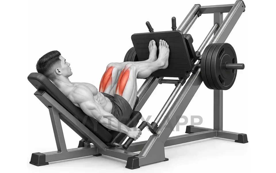 Uitvoering van Narrow Stance Leg Press (Machine)