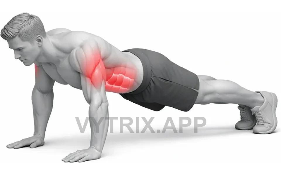 Uitvoering van Plank to Push-Up