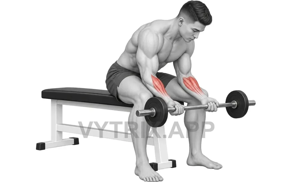 Uitvoering van Seated Finger Curl (Barbell)