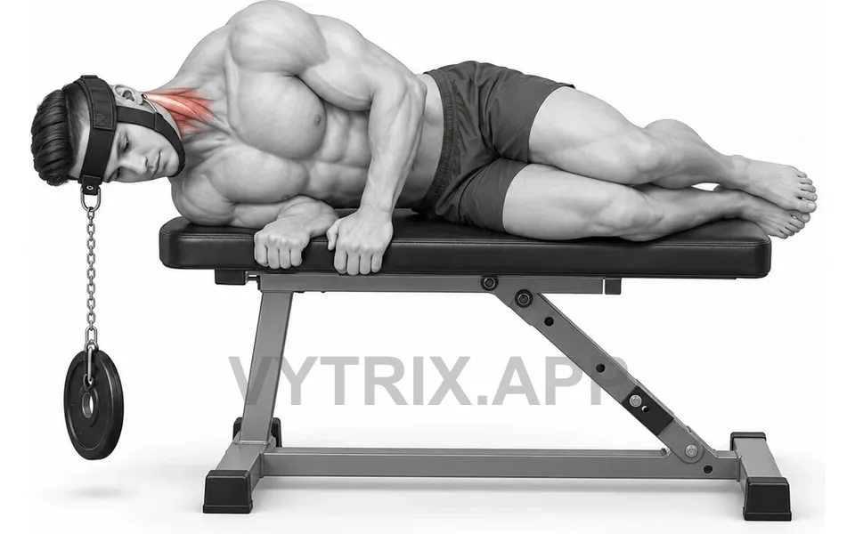 Uitvoering van Side Lying Neck Flexion (Neck Harness)