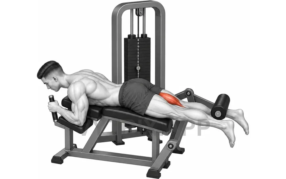Uitvoering van Single Leg Lying Leg Curl (Machine)