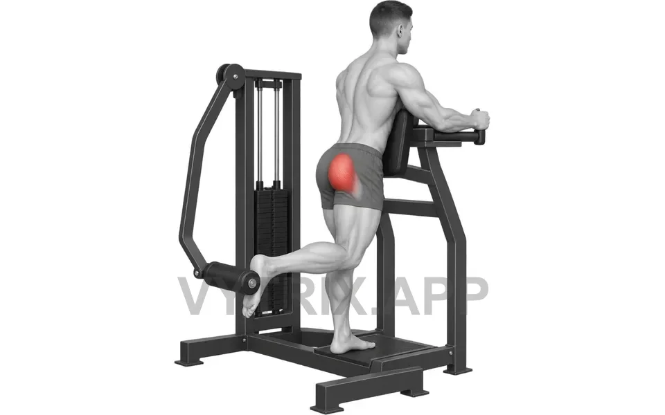 Uitvoering van Standing Hip Extension, Ankle Roller (Machine)