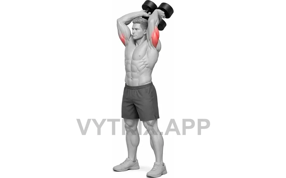 Uitvoering van Two Arm Dumbbell Overhead Extension
