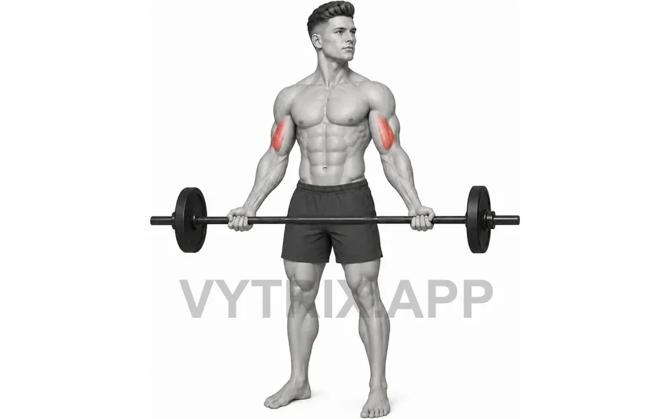 Uitvoering van Wide Grip Curl (Barbell)