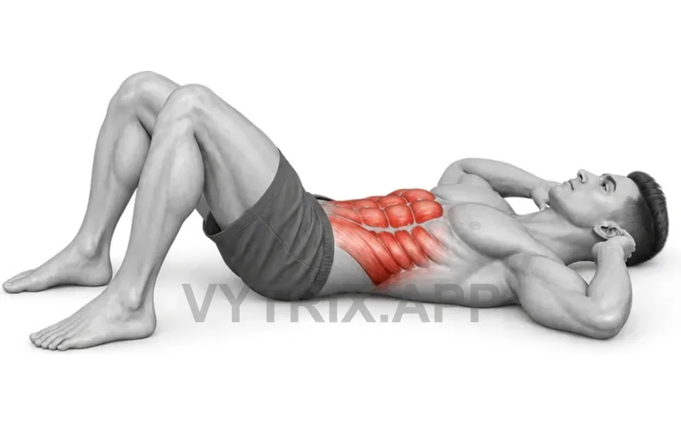 Uitvoering van Alternating Cross Body Crunch (Bodyweight)