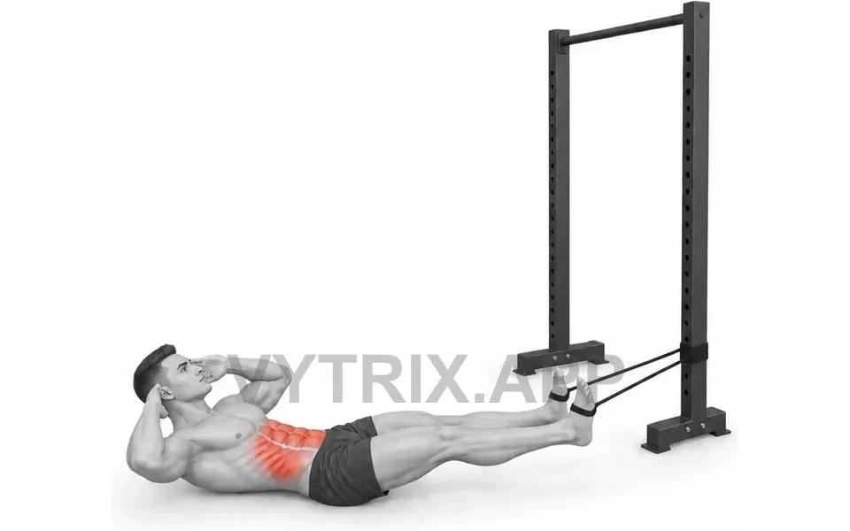Uitvoering van Anchored Bicycle Crunch (Resistance Band)