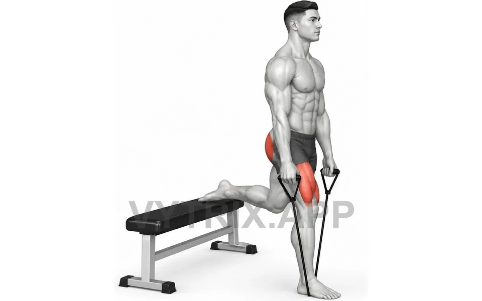 Uitvoering van Bulgarian Split Squat (Resistance Band)