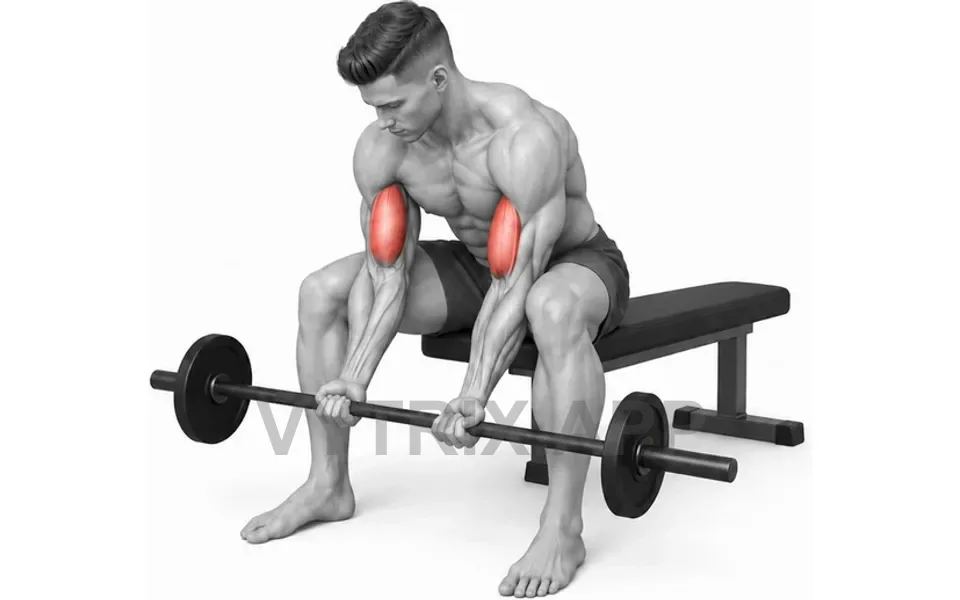 Uitvoering van Concentration Curl (Barbell)