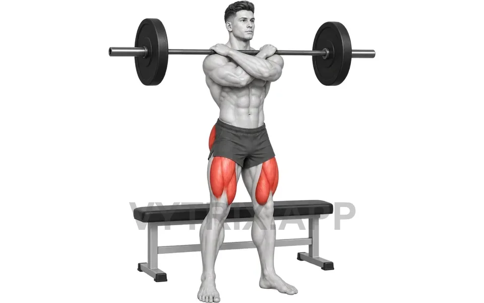 Uitvoering van Front Squat to Bench (Barbell)