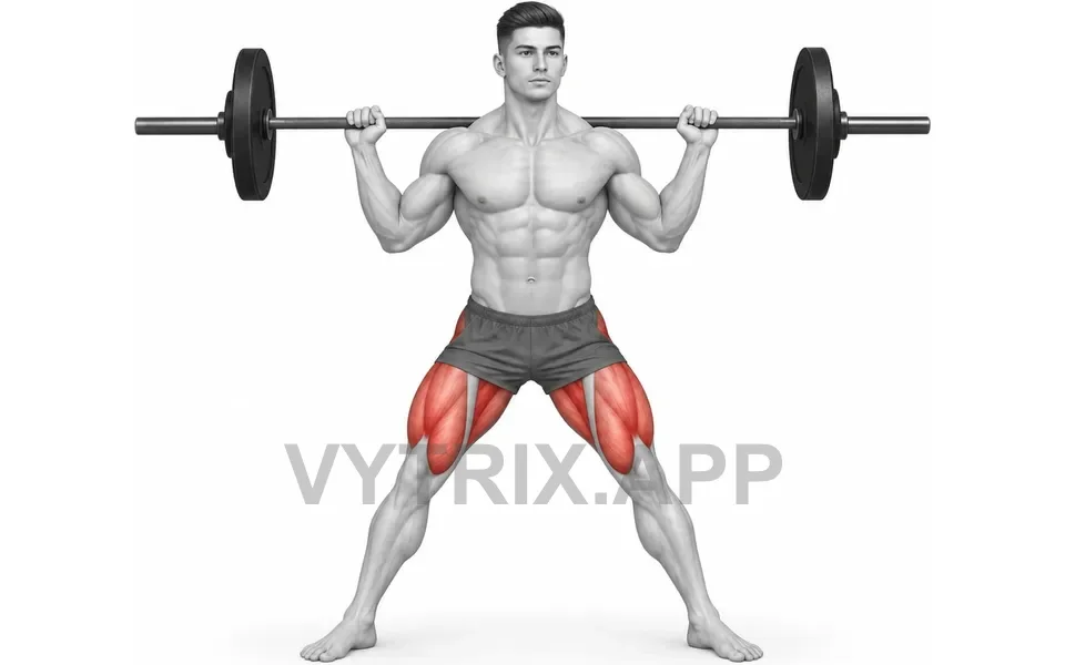 Uitvoering van Lateral Squat (Barbell)