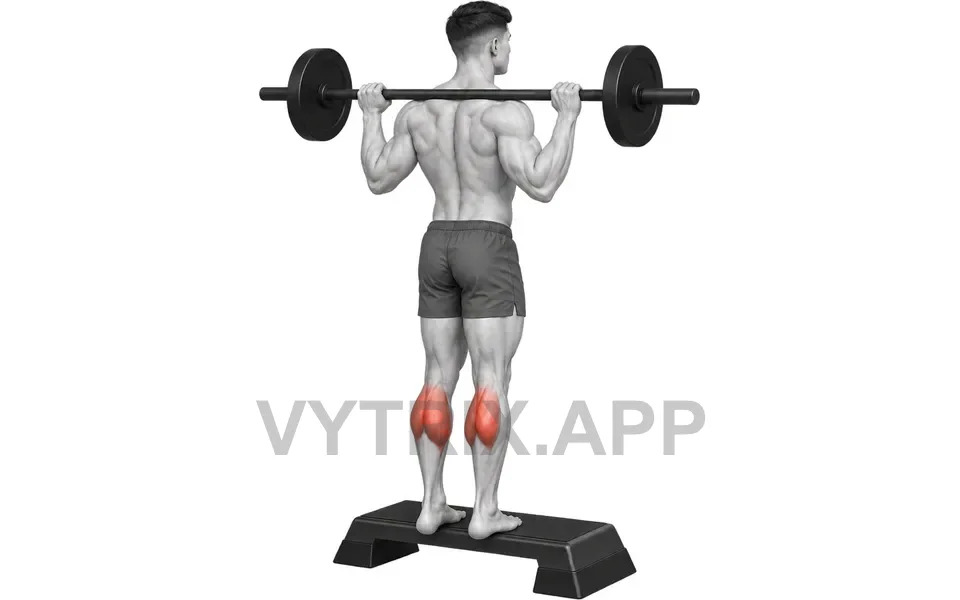 Uitvoering van Standing Calf Raise (Barbell)