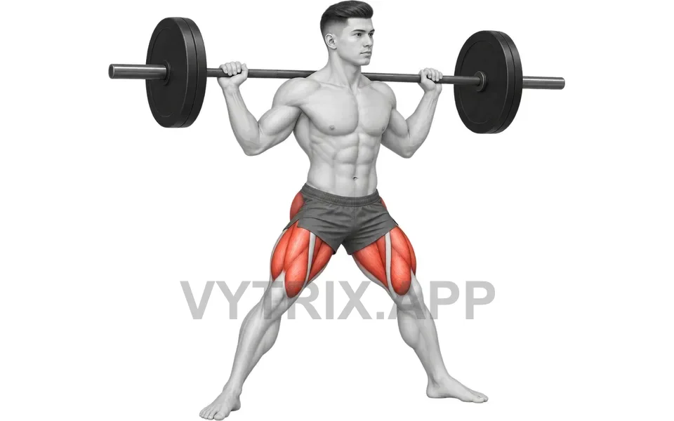 Uitvoering van Sumo Squat (Barbell)