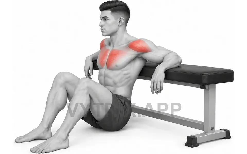Uitvoering van Bench Supported Shoulder Extension Stretch (Bodyweight)