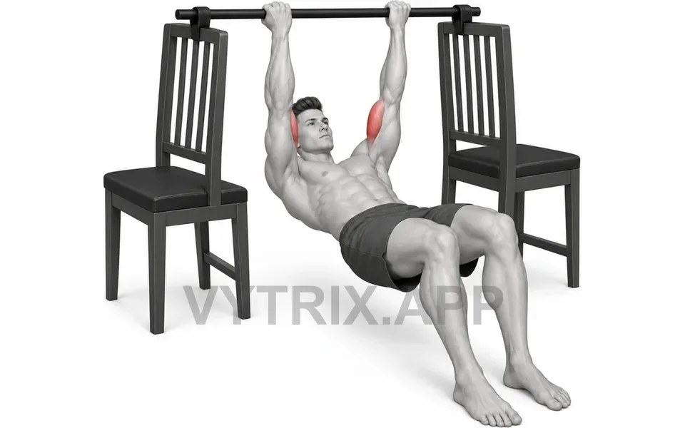 Uitvoering van Bent Knee Inverted Chin Curl (Bodyweight)