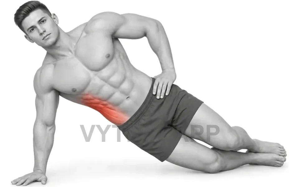 Uitvoering van Bent Knee Side Plank, Straight Arm (Bodyweight)