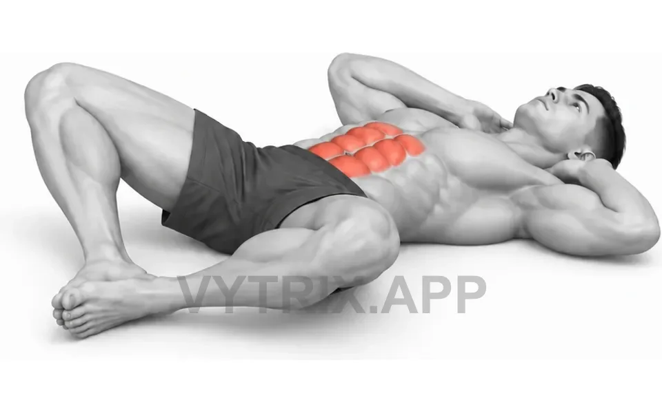 Uitvoering van Butterfly Crunch (Bodyweight)