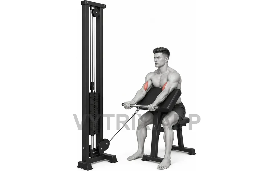 Uitvoering van Preacher Curl (Cable)