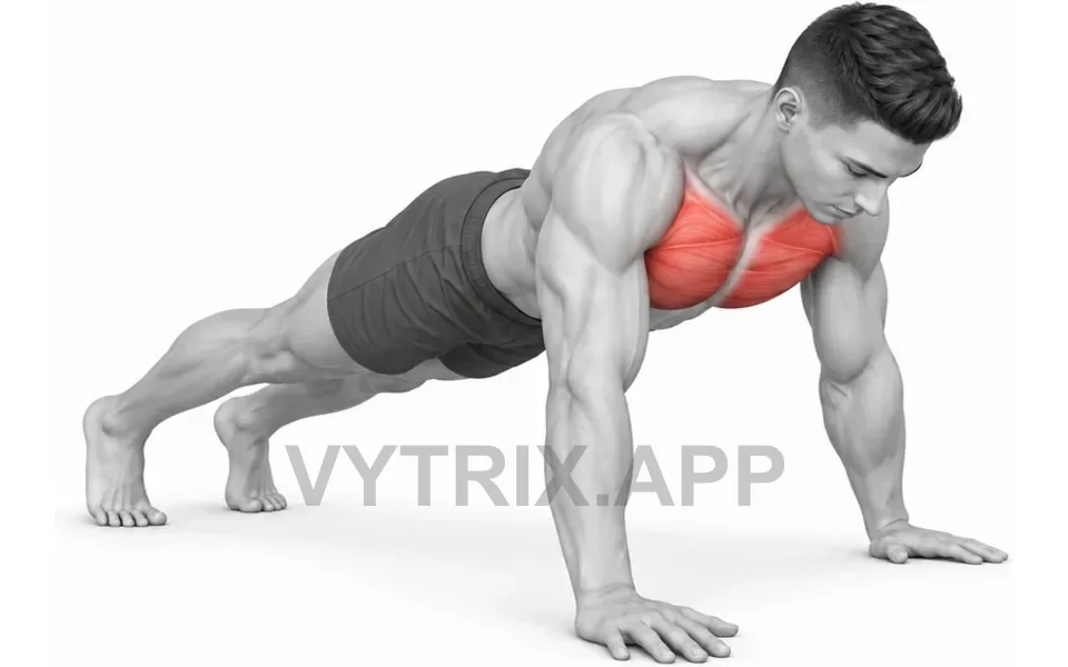 Uitvoering van Clock Push Up (Bodyweight)