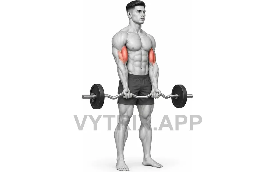 Uitvoering van Close Grip Curl (EZ Bar)