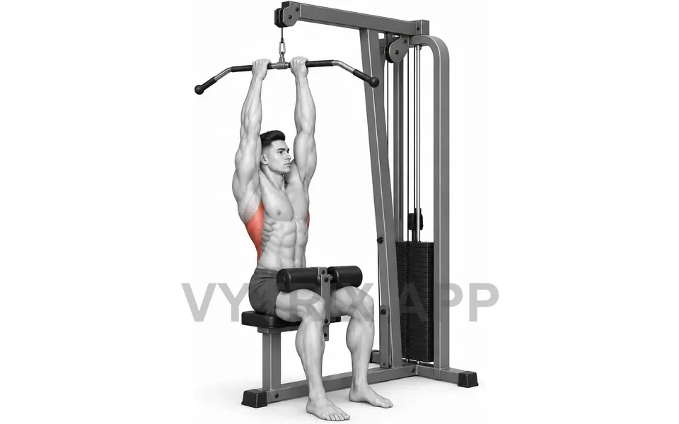 Uitvoering van Close Grip Overhand Lat Pulldown (Cable)