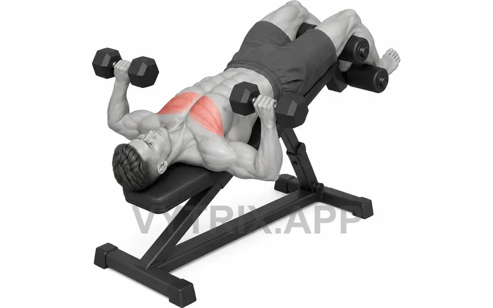 Uitvoering van Decline Dumbbell Press