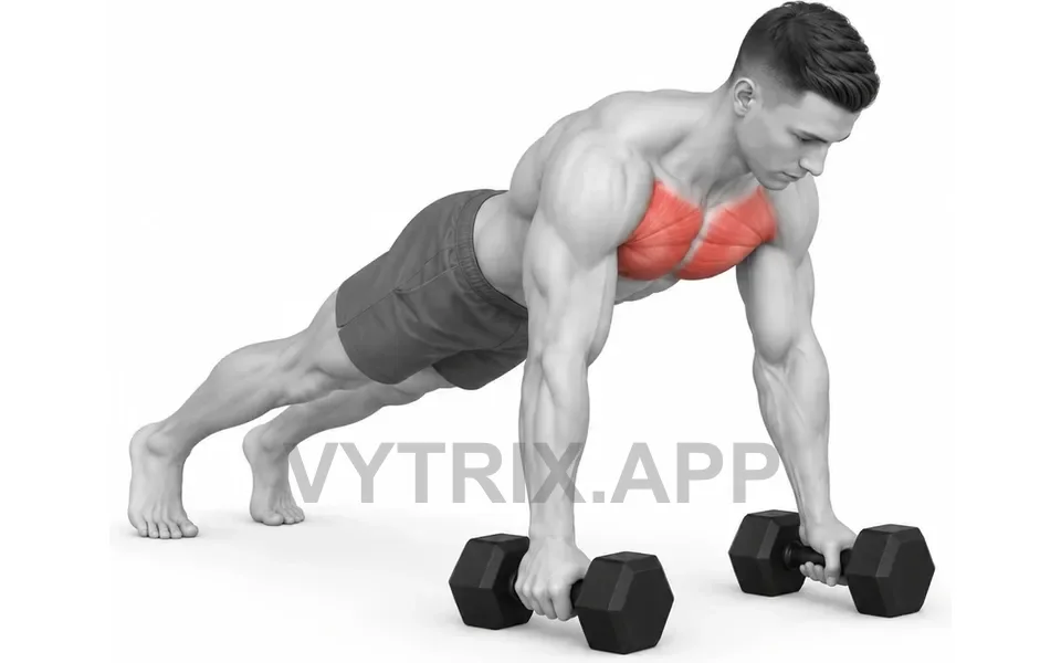 Uitvoering van Deficit Push-Up (Dumbbell)