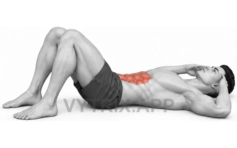 Uitvoering van Double Crunch (Bodyweight)