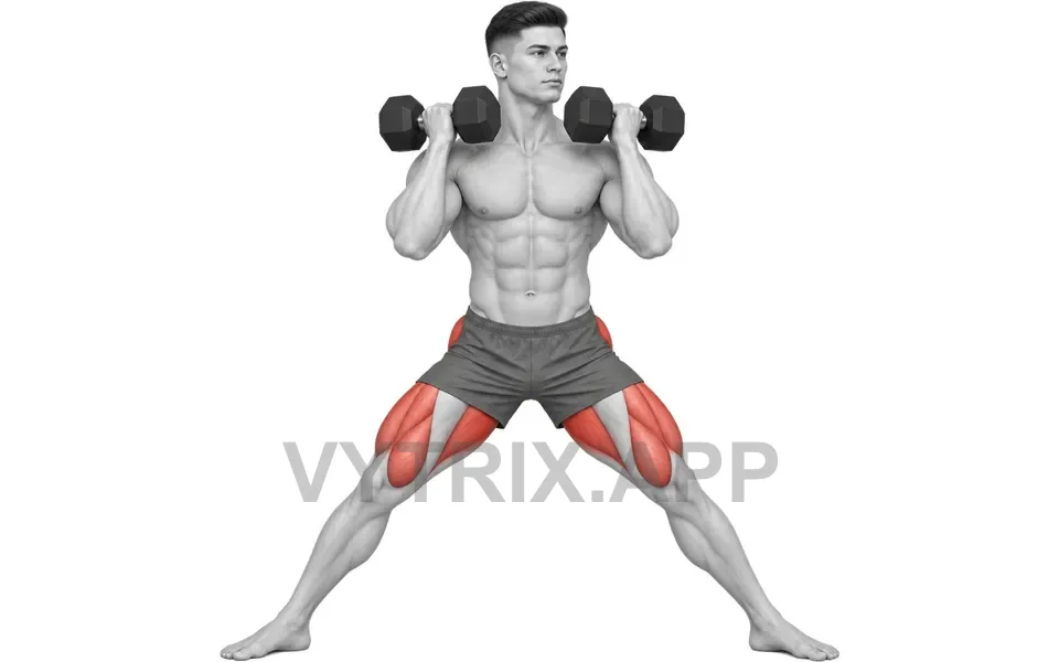 Uitvoering van Cossack Squat (Dumbbell)