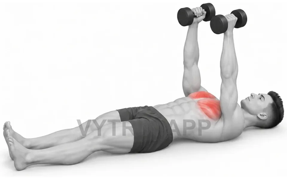 Uitvoering van Floor Fly (Dumbbell)