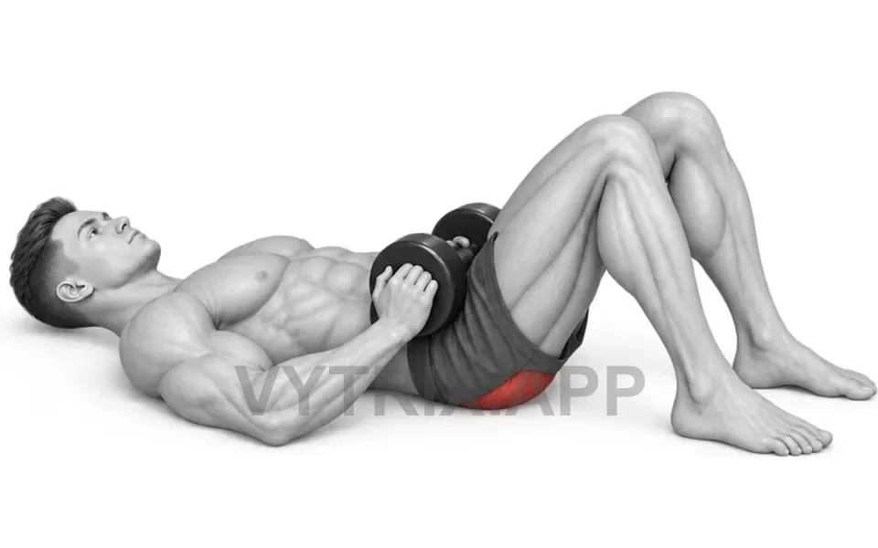 Uitvoering van Glute Bridge (Dumbbell)